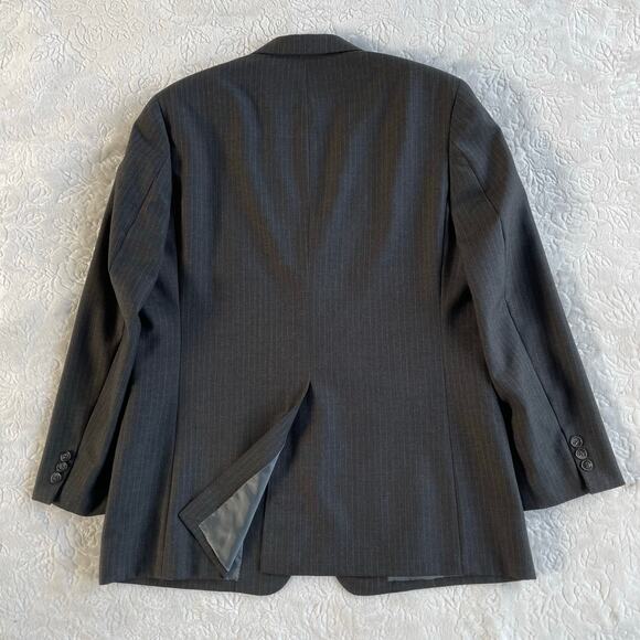 🔥VTG Jones New York PinstripedWool Mens 2 Pc Suit Blazer R43 Pants 37 Preppy - Picture 3 of 15